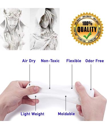 Moldable Cosplay Foam Clay (White) - High Density & Quality for Detailed Designs | Air Dries for Precision Cutting & Shaping 300g - Buy Online on GoSupps.com