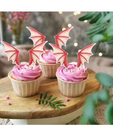 Ercadio 24 Pack Dragon Wings Cupcake Toppers Red Dragon Wings Bat Wing Cake Picks Dinosaur Cupcake Topper Dragon Cupcake Toppers Picks for Dragon Themed Party Kids Birthday Decor Supplies - Buy Online on GoSupps.com