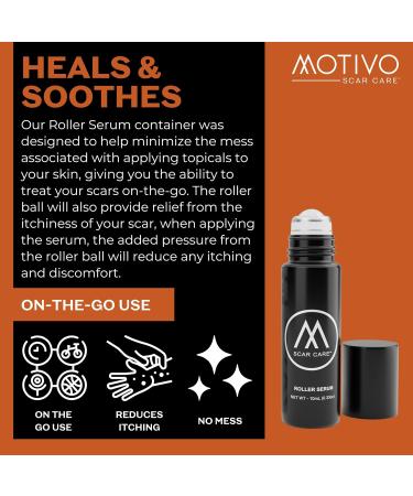 Motivo Advanced Scar Care Bundle - Scar Tape & Roller Serum (10ml) | Water & Sweat Resistant | Suitable for All Skin Types | Ideal for Surgical, C-Section, Trauma & Acne Scars - Buy Online on GoSupps.com