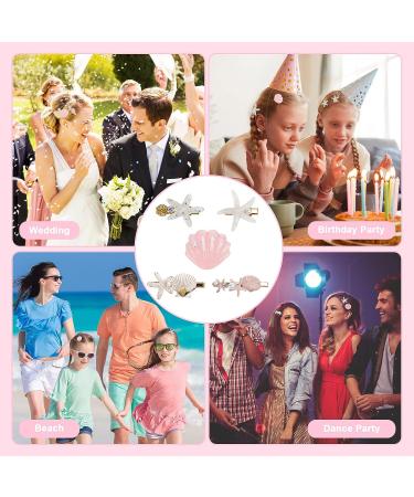 5-Piece Pearl Shell Starfish Hair Clip Set for Women - Beach Mermaid Hairpin Styling Accessories - Buy Online on GoSupps.com