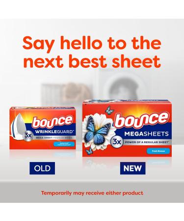 Bounce WrinkleGuard Mega Fabric Softener Dryer Sheets - 130 ct, Outdoor Fresh Scent - Buy Online on GoSupps.com