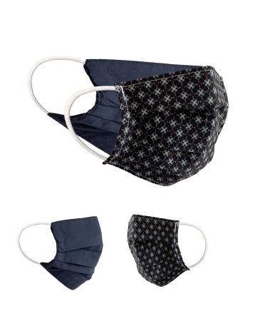 BAF Community Masks 2 via Pack Set Unisex makeshift mask Wendbar Mundschafts Mund and nose protection turning mask with motif cotton bci washable unit size black/white-6