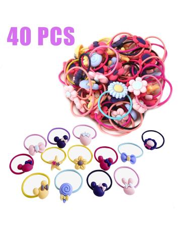 Colorful Moselle Hair Tie Set - 40 Pink & Colorful Bands for Girls | Ponytail & Styling Accessories - Buy Online on GoSupps.com