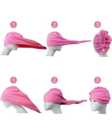 Polyte Hair Turban | Microfiber Hair Towel 30x71 cm in Dark Gray Gray Pink & White | Fast International Shipping - Buy Online on GoSupps.com