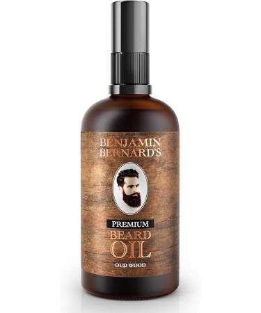 Benjamin Bernard Premium Beard Oil - Hydrating Blend with Jojoba Oils and Vitamin E - Oud Wood Scent - 100ml - Buy Online on GoSupps.com