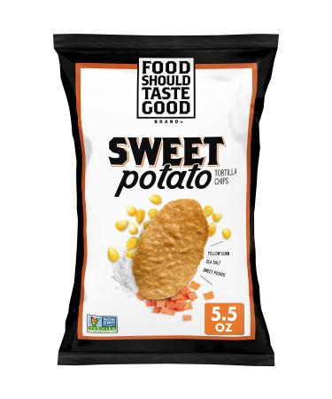Food Should Taste Good Tortilla Chips, Sweet Potato, Gluten Free, 5.5 oz 5.5 Ounce (Pack of 1)
