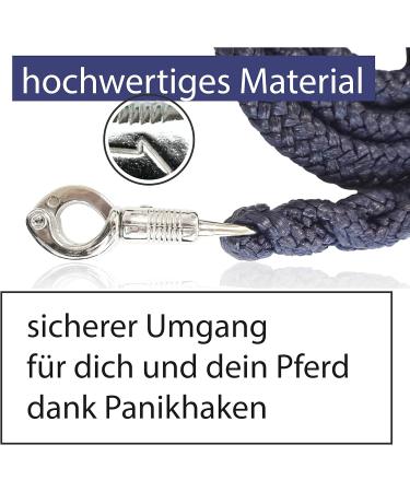 Lead Rope with Panic Hook for Horses Ponies & Donkeys | 1.60m Stylish Dark Blue Design - Buy Online on GoSupps.com
