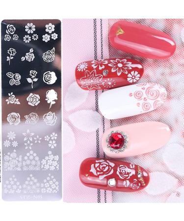 Nail Art Plates Set - 6 Stamping Plates + Transparent Stamp & Scraper | Perfect Nail Art Tools for Women & Girls - Buy Online on GoSupps.com