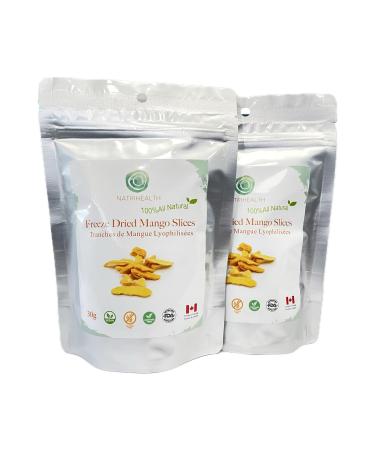 Freeze Dried Mango Slices 30 Gram 100% Fruit NO Added Sugar - Delicious Fruit Snacks (2-Pack) (60g 2 count) 60g 2