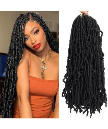 Soft Locs 24 Inch Faux Locs Crochet Hair 6 Packs Pre looped New Crochet Locs Hair Nature Color(24Inch 1B ) 24 Inch (Pack of 6) 1B