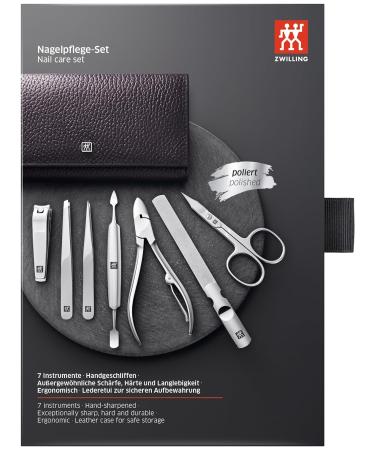 Buy ZWILLING 7-Piece Manicure & Pedicure Set in Purple - Leather Travel Case for Nail Care | International Shipping Available - Buy Online on GoSupps.com