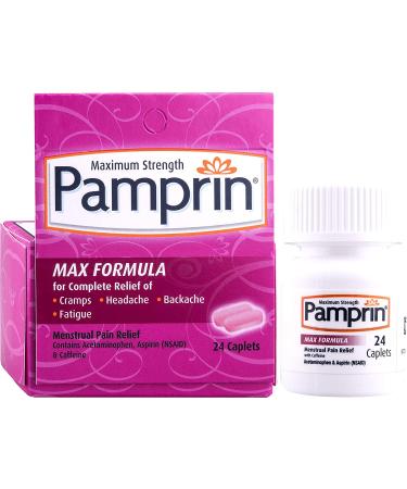 Pamprin Max Menstrual Pain Relief Caplets - 24 ct | Maximum Strength Formula - Buy Online on GoSupps.com