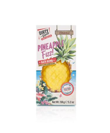 Dirty Works Destination Hawaii Pineapple Fizz Bath Bomb 150g yellow