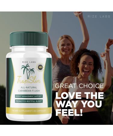 rize labs - Tropislim All Natural Caribbean Flush Weight Loss Supplement Slimming Capsules for Women Healthy Lifestyle + Leaner Physique (60 Capsules) - Buy Online on GoSupps.com