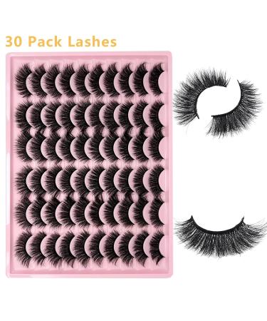 Bulk Cat Eye Faux Mink Lashes - 30 Pairs C Curl 18mm Long 3D Volume Natural False Eyelashes for Wholesale - Buy Online on GoSupps.com