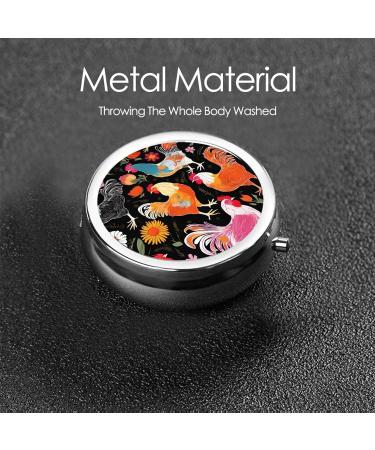 Cute Rooster Chickens Mini Pill Box | 3 Compartment Travel Pill Organizer | Portable Medicine Case for Home & Office - Buy Online on GoSupps.com