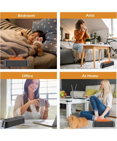 Essential Oil Diffuser Humidifier - Colorful Flame Aromatherapy Diffuser with Remote Control & Auto Shut-Off for Home & Office (Black - Buy Online on GoSupps.com