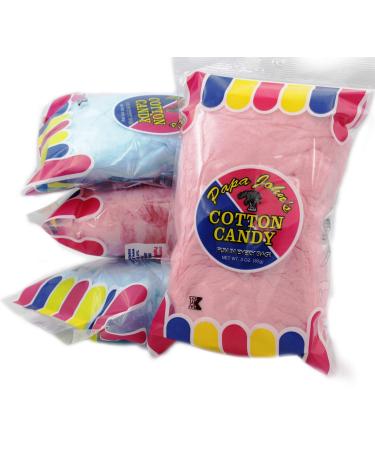 Cotton Candy Blue and Pink Party Flavors Supplies Birthday Treats for Kids, Kosher, 3oz Bag (3-Pack) 3 Ounce (Pack of 3)