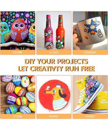 RESTLY Acrylic Paint Pens - 60 Colors, 0.7mm Extra Fine Marker for Canvas, Rock, Wood, Glass, Metal, Ceramic & Stone - Buy Online on GoSupps.com