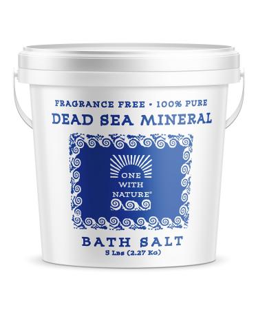 Dead Sea Mineral Bath Salt 5 Lb. Fragrance Free, 100% pure, Magnesium, Sulfur, Minerals. All Skin Types, Problem Skin. Acne Treatment, Eczema, Psoriasis, Therapeutic.