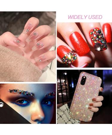 Sularpek 1500 Pcs Rhinestones Set | 6 Sizes Flat Back AB Clear Crystal Gems with Tools for Nail Art, Crafts & Face | Includes Pick Up Tweezers & Dotting Pen - Buy Online on GoSupps.com
