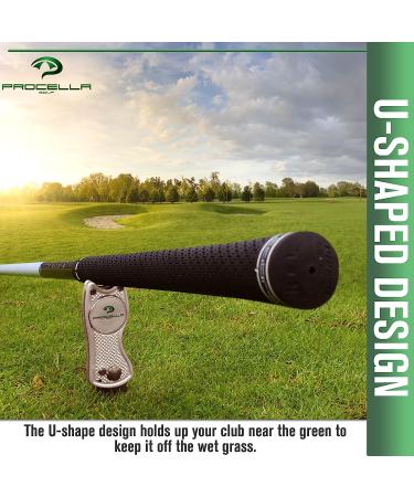 Procella Golf Divot Repair Tool with Ball Marker | Metal Switchblade Style | Multi-Tool for Men and Women - Silver - Buy Online on GoSupps.com