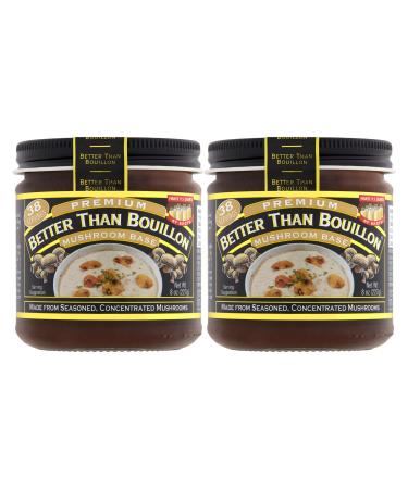Better Than Bouillon Premium Mushroom Base, Made from Seasoned & Concentrated Mushrooms, Makes 9.5 Quarts of Broth, 38 Servings, 8 OZ (Pack of 2)