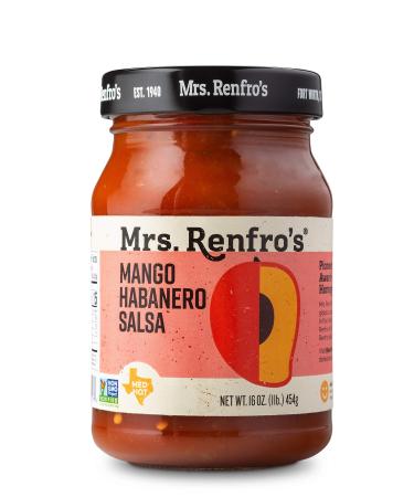 Mrs. Renfros Mango Habanero Salsa Non-GMO, Gluten-Free (16-oz. jars, 2-pack) Mango Habenaro 1 Pound (Pack of 2)