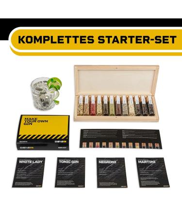 Dbys Mini Gin Spice Set | 12 Botanicals for Gin & Cocktails | Includes Recipe Cards Spice Lexicon & Elegant Wood Box | Perfect Gift for Men & Women - Buy Online on GoSupps.com