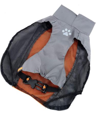 Ranphy Waterproof Dog Raincoat for Medium & Large Dogs | Reflective Breathable Ultra-Light Jacket with Belly Protection | Perfect for Dachshunds & Labradors | 6XL - Orange & Gray - Buy Online on GoSupps.com