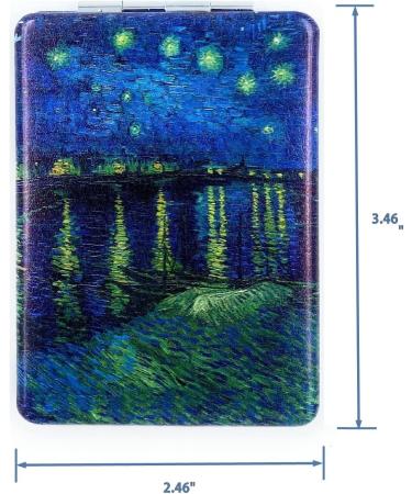 Aeisage Handheld Compact Mirror - Starry Night Design | 2.75 Diameter Pocket Size Makeup Mirror for Men and Women - Buy Online on GoSupps.com