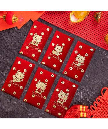 AWHAO 6 Pieces Chinese New Year Red Envelopes 2024 Dragon Year Red Packet Hong Bao for Birthday Style C - Buy Online on GoSupps.com