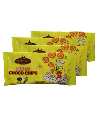 King David Vegan Lactose-Free Non-Dairy Kosher White Chocolate Flavored Chips 8.8-Ounce Bags (Pack of 8)