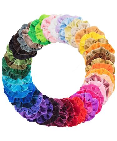 Hair tie velvet Kucosy 50 pieces hair tie scrunch girl including colorful rubber bands hair scrunching elastic and hair straps ponytail holder frontal ligaments hair accessories for women or girls