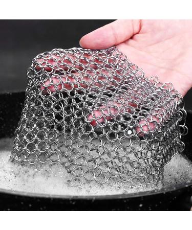 Cast Iron Cleaner Ring - Stainless Steel Scrubber & Grill Scrub for Dutch Ovens & Frying Pans | Effective Chain Network Cleaning Tool - Buy Online on GoSupps.com