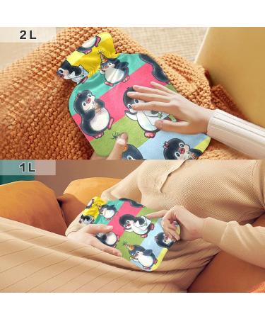 Cute Penguin Hot Water Bottle with Cover - 2L Pain Relief & Hand Warmer | Ideal Birthday Gift - Buy Online on GoSupps.com