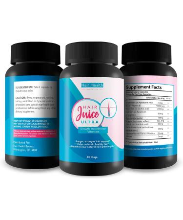 Hair Juice Ultra Growth Accelerator Vitamins | Longer Stronger Hair Support & Healthy Growth Cycle - Buy Online on GoSupps.com