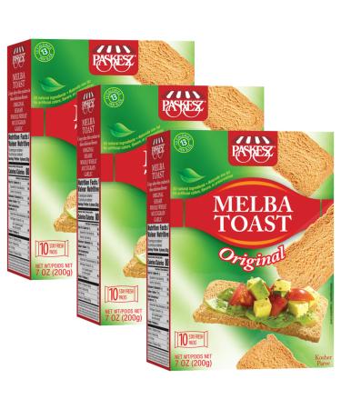 Melba Toast Flatbread Crackers - Original - Natural Thin and Crispy Toast Crackers - Classic Wheat Mini Toasts - Tostadas Melba - 7 Oz, Pack of 3