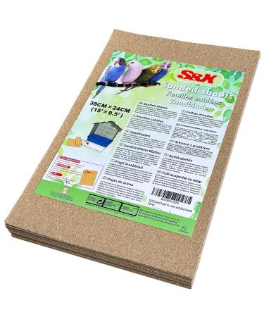 S & x gravel paper for bird cage 30 pieces 38.1 x 24.1 cm cage insert sand leaves for improved hygiene and bird health 15 "x 9.5" - 30PCs