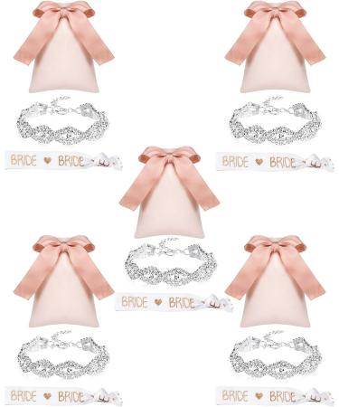 Hicarer 5-Piece Bridesmaid Bracelet Set with Bride Hair Tie Perfect Wedding Gift for Friends - Buy Online on GoSupps.com