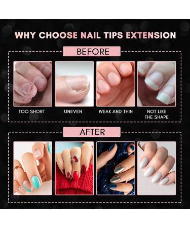 Makartt Short Oval Press On Nails - 500pcs Full Cover False Nails for DIY Nail Art - 10 Sizes, Acrylic Soak Off Tips - Clear Short Oval Nails for Nail Salons - Buy Online on GoSupps.com