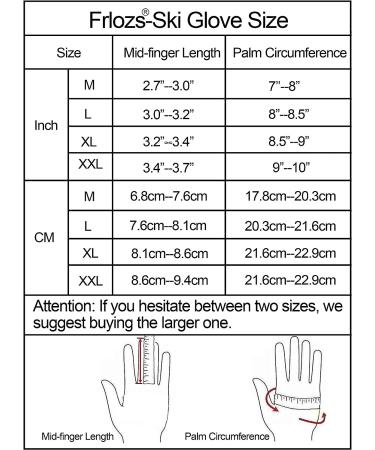 Frlozs Waterproof Insulated Ski & Snow Gloves -30F - Black XX-Large | Touchscreen Thermal Gloves for Men & Women | Winter Snowmobile Snowboarding Motorcycle Gloves - Buy Online on GoSupps.com