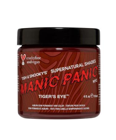 MANIC PANIC Tiger's Eye Hair Dye - Supernatural - Semi Permanent Rich Copper Toned Ginger Hair Color with Red Undertones For Women And Men - Vegan PPD & Ammonia Free - For Coloring Hair (4oz) Tiger's Eye 4 Fl Oz (Pack of 1)