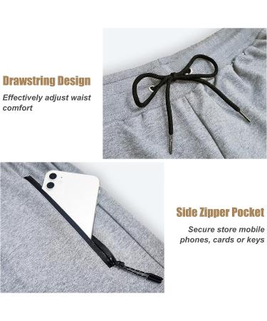 BUXKR Men's 5 Inch Quick Dry Gym Workout Shorts with Zipper Pockets - Light Grey, Medium - Buy Online on GoSupps.com
