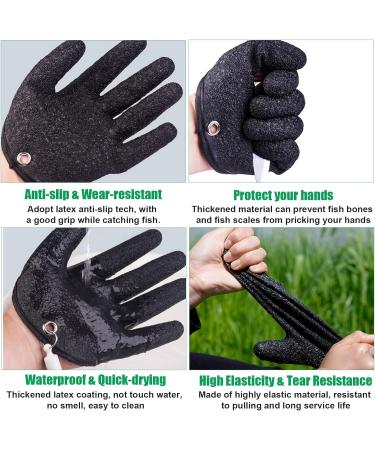 Roipus Waterproof Fishing Gloves - 2 Pack Bite-Proof & Stab-Resistant Anti-Cut Hunting Gloves with Magnetic Lock for Predator Fish Catching - Buy Online on GoSupps.com