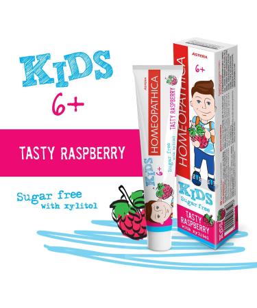 ASTERA Homeopathica KIDS Toothpaste (6+) - Sweet Raspberry Flavor 50 ml | International Shipping Available - Buy Online on GoSupps.com