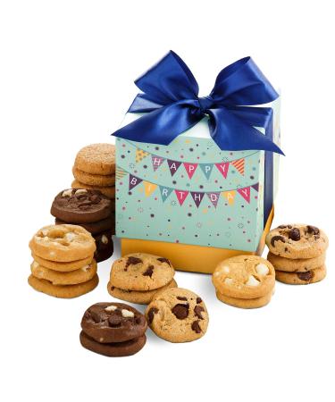 Mrs. Fields Cookies Birthday Bulletin 24 Nibblers Bite-Sized Gift Box - Includes 4 Different Flavors