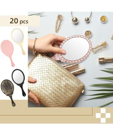 Vintage Handheld Mirrors - 20 Pcs Embossed Flower Retro Hand Mirror for Women - Compact Makeup Travel Mirror - Buy Online on GoSupps.com
