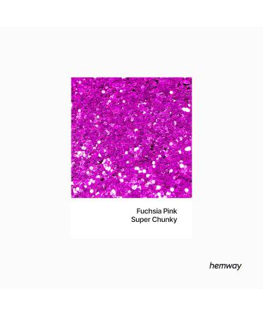 Hemway Premium Ultra Sparkle Glitter - Fuchsia Pink Super Chunky (100g) | Multi-Purpose Metallic Flake for Arts Crafts Nails Cosmetics Resin & Festivals - Buy Online on GoSupps.com