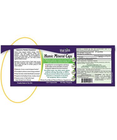 Vital Earth Minerals Humic Caps - Vegan Multimineral Supplement - 120 Plant-Based Capsules for Ionic Trace Minerals - 30 Day Supply - Buy Online on GoSupps.com